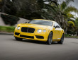 Fahraufnahme vom Bentley Continental GT V8 S als Cabrio in gelb