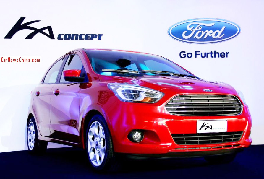 Der neue Ford Ka der Außenfarbe rot