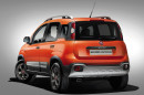 2014 Fiat Panda Cross in orange in der Heckansicht