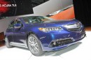 Acura TLX 2014 in Dunkelblau auf der New York Autoshow 2014