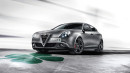 Frontaufnahme vom Alfa Romeo Giuliettra Quadrifoglio Verde