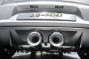Die doppel Auspuffrohre des 400 PS starken VW Golf R 400