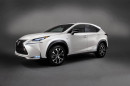 Lexus NX in weiß in der Seiten- und Frontansicht