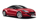 Roter Peugeot RCZ Red Carbon auf weißen 19 Zoll Alufelgen