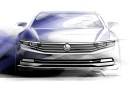 Eine Skizze vom VW Passat Modellgeneration 2015