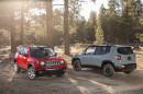 Kompakt-SUV Jeep Renegade in verschiedenen Farben Bildvergleich