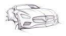 Erste Skizze zum Supersportwagen Mercedes-AMG GT