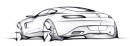 Die Heckpartie des kommenden Mercedes-AMG GT als Skizze